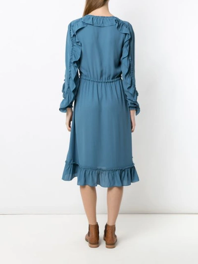 Shop Olympiah Juli Ruffled Dress In Blue
