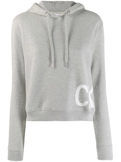 Shop Calvin Klein Jeans Est.1978 Logo Hoodie In 038 Grey