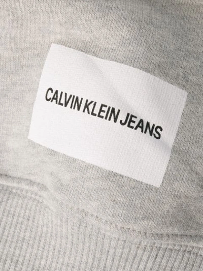 Shop Calvin Klein Jeans Est.1978 Logo Hoodie In 038 Grey