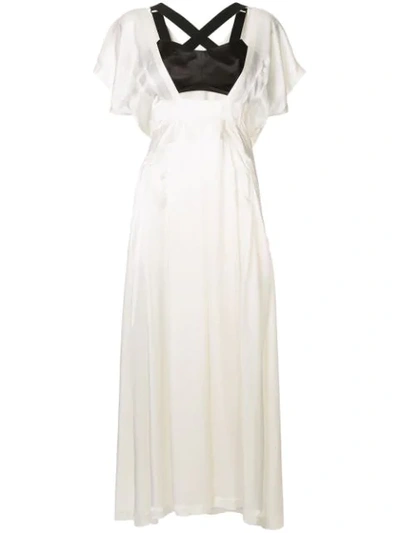 Shop Toga Two-tone Maxi Dress In White