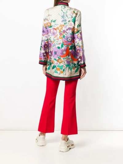 Shop Gucci Floral Print Shirt In Neutrals