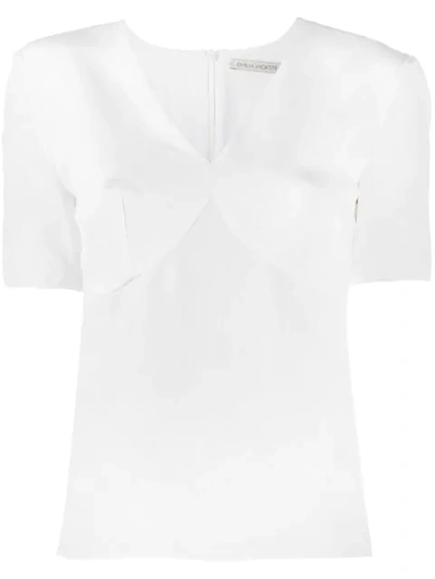 Shop Emilia Wickstead Short-sleeved Blouse In 003 Cream