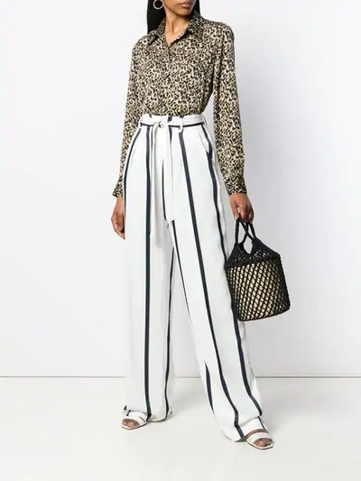 Shop Equipment Striped Straight Leg Trousers In White