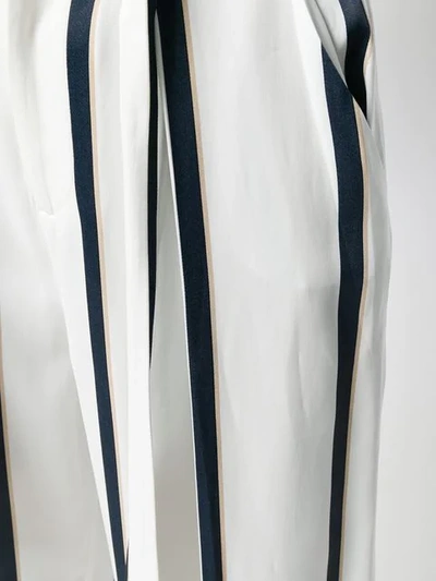 Shop Equipment Striped Straight Leg Trousers In White