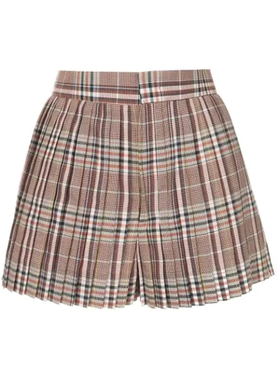 Shop Blindness Front Pleats Detail Shorts In Multicolour