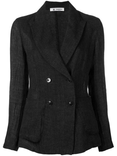 Shop Barena Venezia Double-breasted Blazer In Black