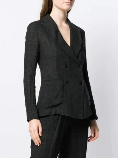 Shop Barena Venezia Double-breasted Blazer In Black