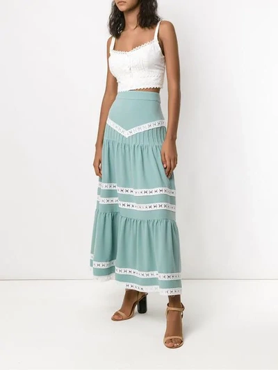 Shop Martha Medeiros Maxi Skirt In Verdeherbal