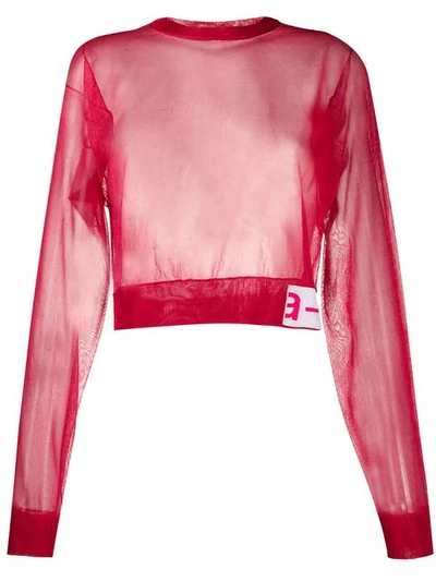 Shop Artica Arbox Sheer Cropped Blouse - Pink