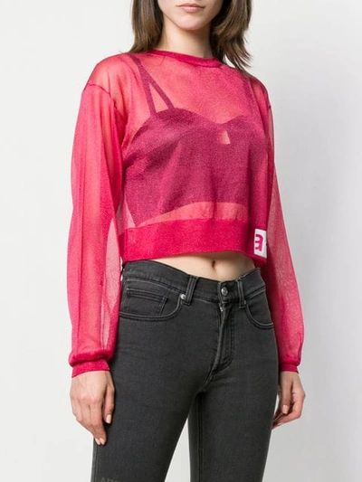 Shop Artica Arbox Sheer Cropped Blouse - Pink