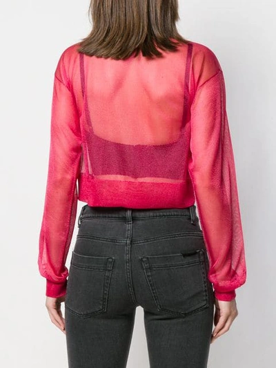 Shop Artica Arbox Sheer Cropped Blouse - Pink