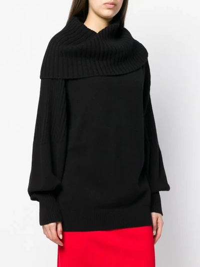 Shop Givenchy Foldover Rib Knit Sweater In Black
