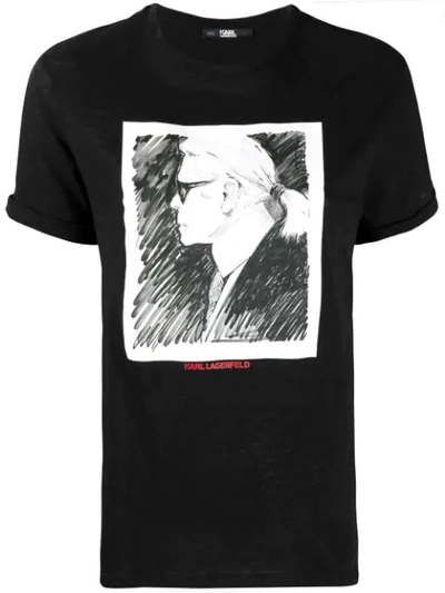 Shop Karl Lagerfeld Legend Profile T-shirt In Black