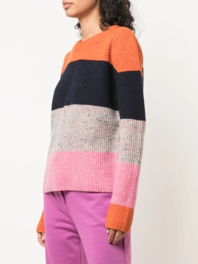 Shop A.l.c Horizontal Striped Jumper In Orange