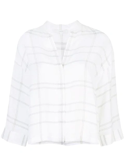 Shop Vince Bluse Mit Karomuster - Weiss In White