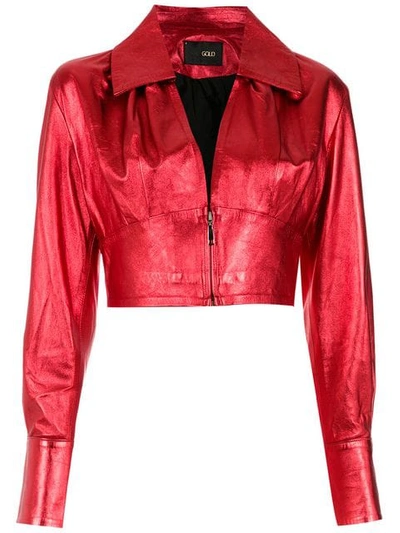 Shop Andrea Bogosian Leather Jacket In Red