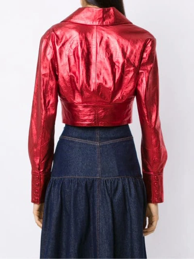 Shop Andrea Bogosian Leather Jacket In Red