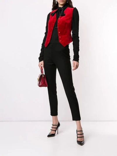 Shop Dolce & Gabbana Fitted Waistcoat In Red