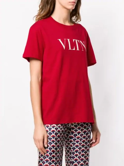 Shop Valentino Vltn Print T-shirt - Red