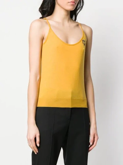 Shop Prada Intarsia Knit Vest In Yellow