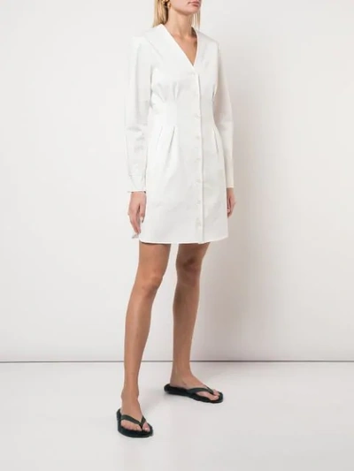 TIBI DOMINIC TWILL衬衫裙 - 白色