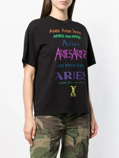 Shop Aries Logo Print T-shirt In Black