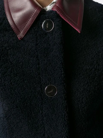 VICTORIA BECKHAM COLLAR FUR JACKET - 蓝色