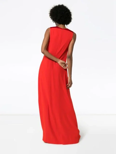 Shop Givenchy Contrast Panel Maxi Dress In Red