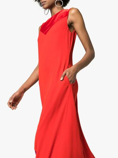 Shop Givenchy Contrast Panel Maxi Dress In Red