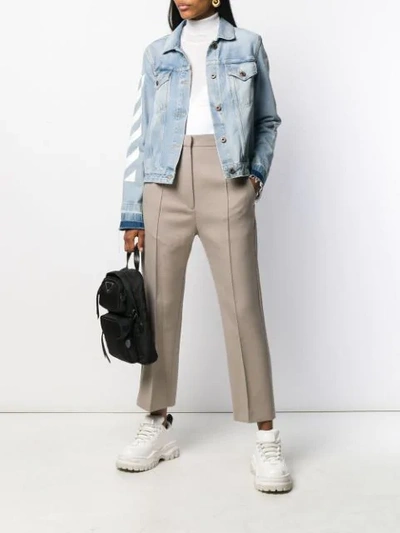 Shop Mm6 Maison Margiela Cropped Tailored Trousers In Neutrals