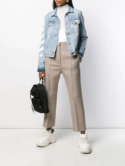 Mm6 Maison Margiela Cropped Tailored Trousers In Neutrals