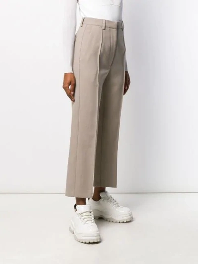 Shop Mm6 Maison Margiela Cropped Tailored Trousers In Neutrals