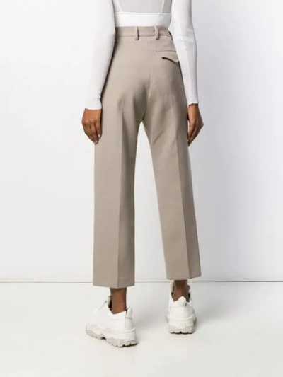 Shop Mm6 Maison Margiela Cropped Tailored Trousers In Neutrals