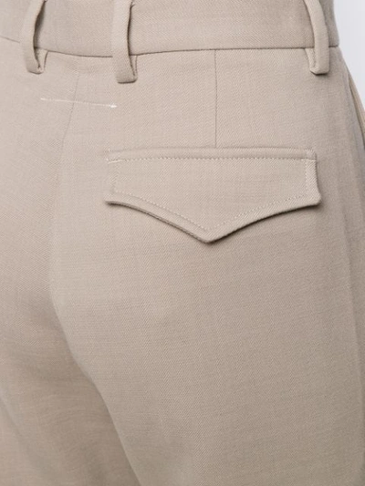 Shop Mm6 Maison Margiela Cropped Tailored Trousers In Neutrals