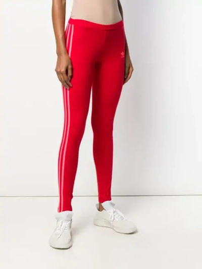 Shop Adidas Originals Trefoil Leggings In Red