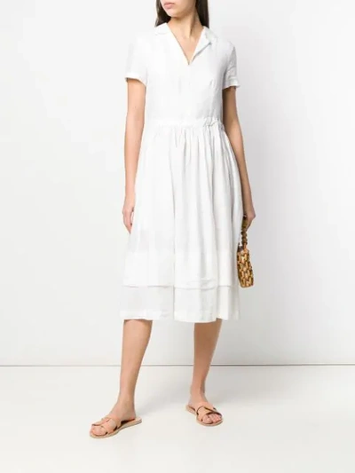 Shop Aspesi Flared Midi Dress In White
