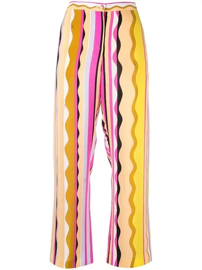 Shop Emilio Pucci Striped Straight Trousers In Multicolour