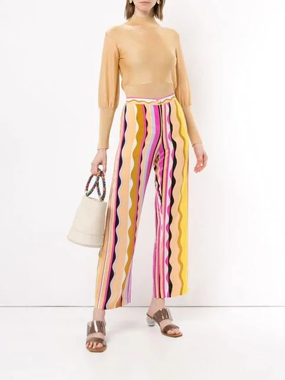 Shop Emilio Pucci Striped Straight Trousers In Multicolour