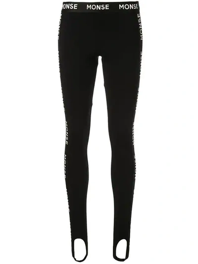 Shop Monse Logo Tape Leggings In Black