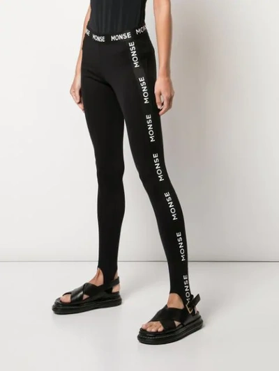 Shop Monse Logo Tape Leggings In Black