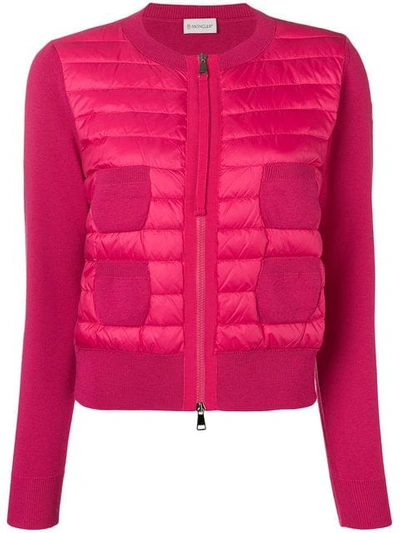 Shop Moncler Panelled Jacket In Pink