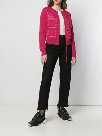 Shop Moncler Panelled Jacket In Pink