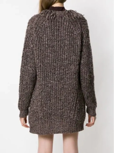 Shop Tufi Duek Knitted Cardigan In Grey