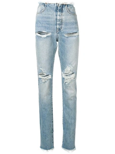 Shop Ben Taverniti Unravel Project Distressed Skinny Jeans In B200 Light Blue