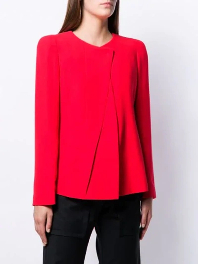 Shop Giorgio Armani Classic Fitted Jacket In Red