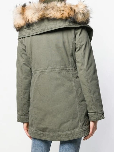 Shop Woolrich Padded Parka With Fur Lining In Green