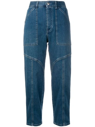 Shop Stella Mccartney Panelled Cropped Jeans In Blue