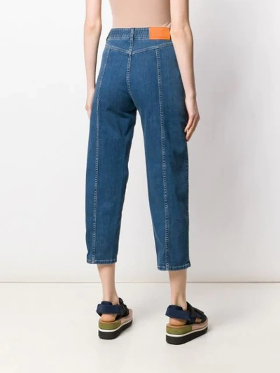 Shop Stella Mccartney Panelled Cropped Jeans In Blue