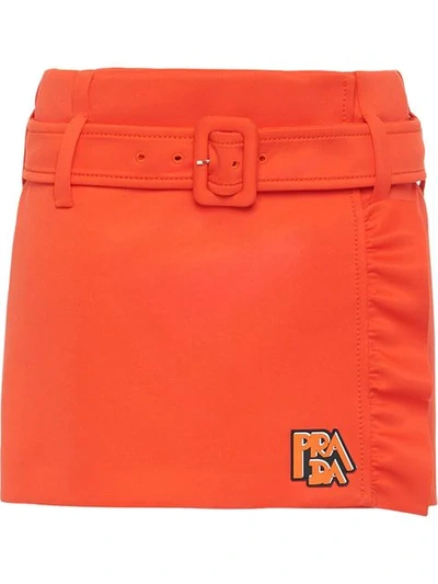 Shop Prada Klassicher Minirock In Orange