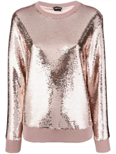 Shop Tom Ford Sequinned Sweater In Neutrals